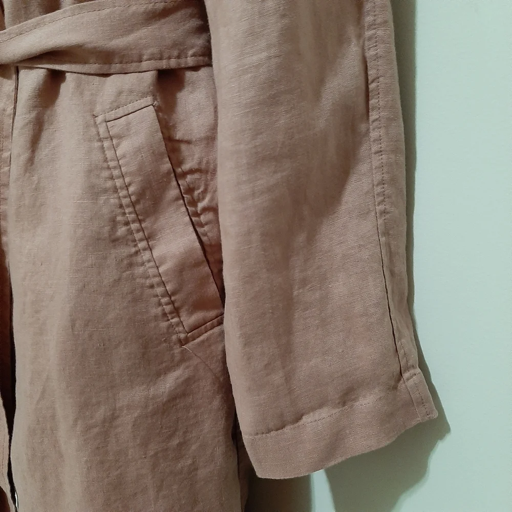Catherine Malandrino Long Linen Cardigan Medium